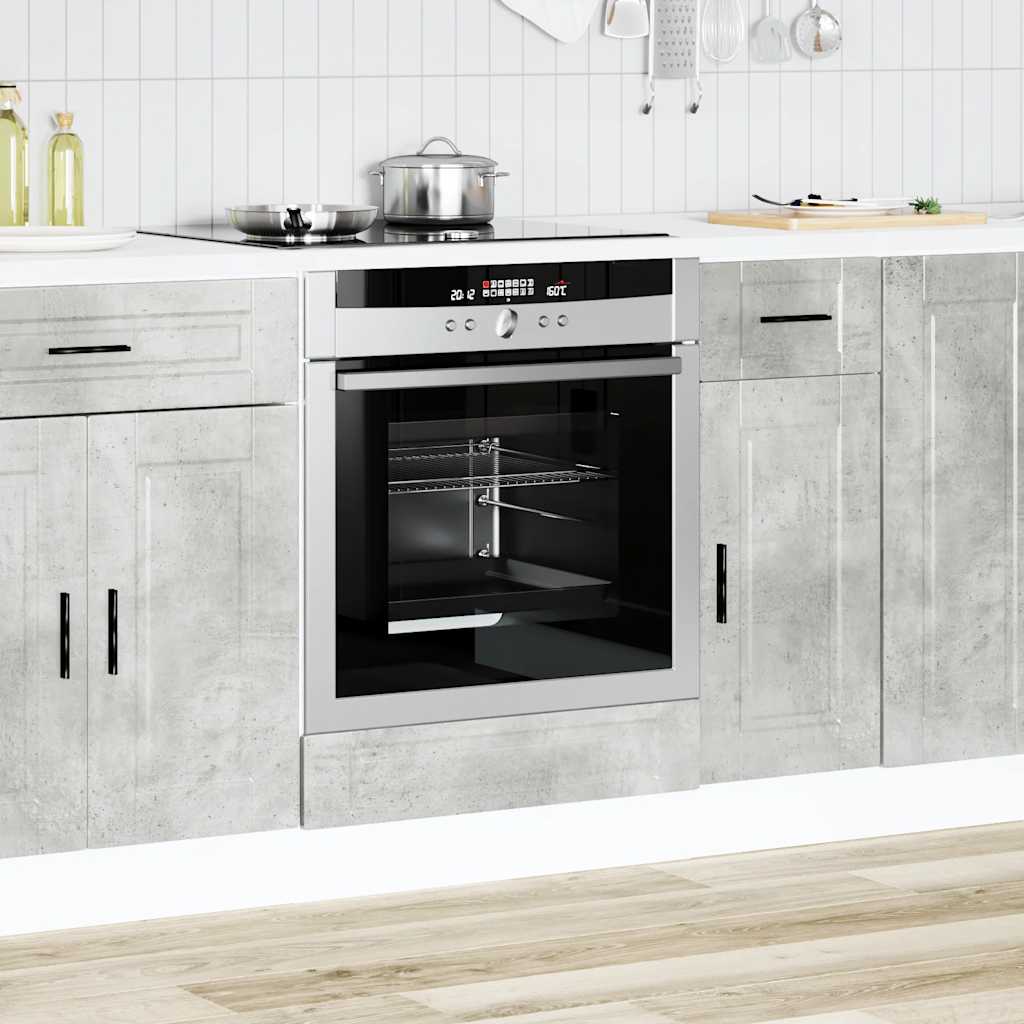 Armadio per Forno Porto Grigio Cemento in Legno Multistrato