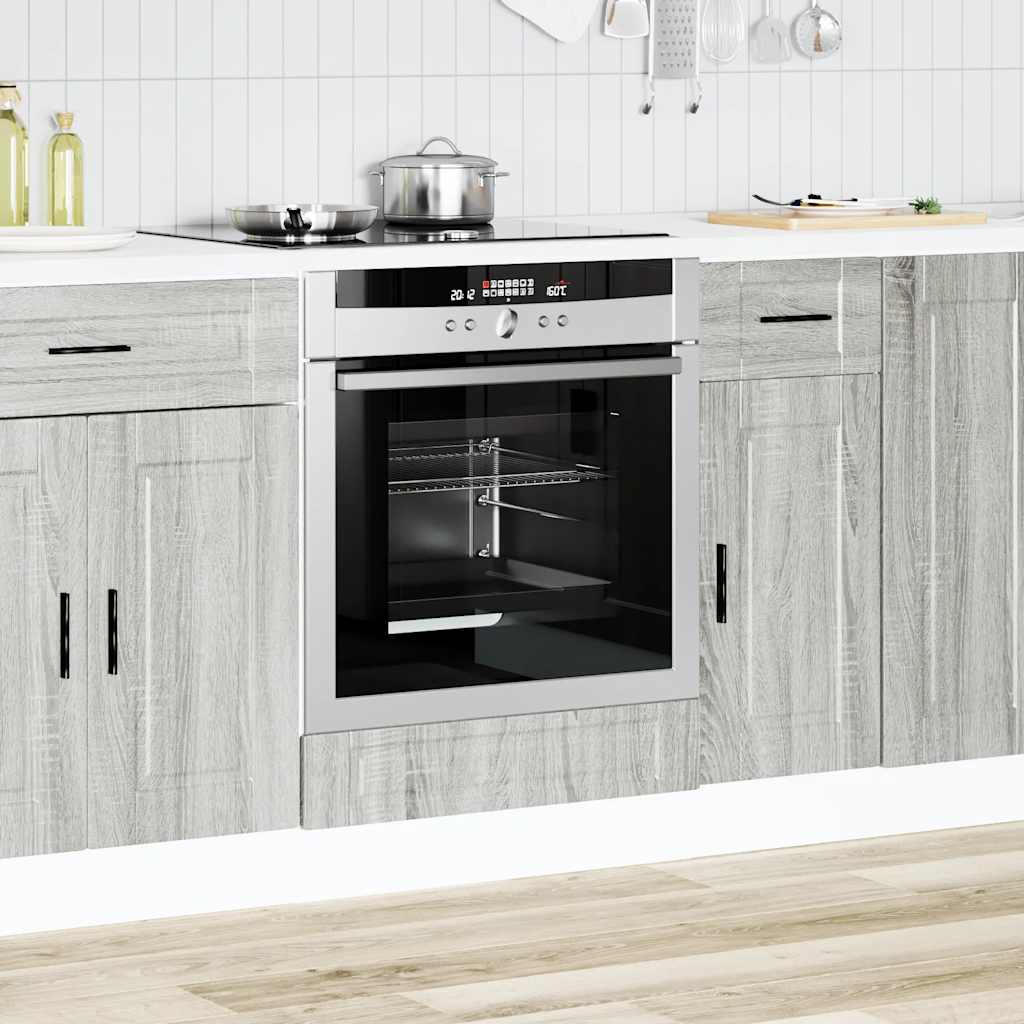Armadio per Forno Porto Grigio Sonoma in Legno Multistrato