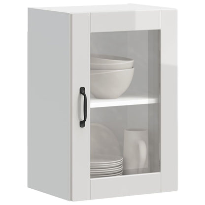 Pensile da Cucina con Porta in Vetro Porto Bianco Lucido