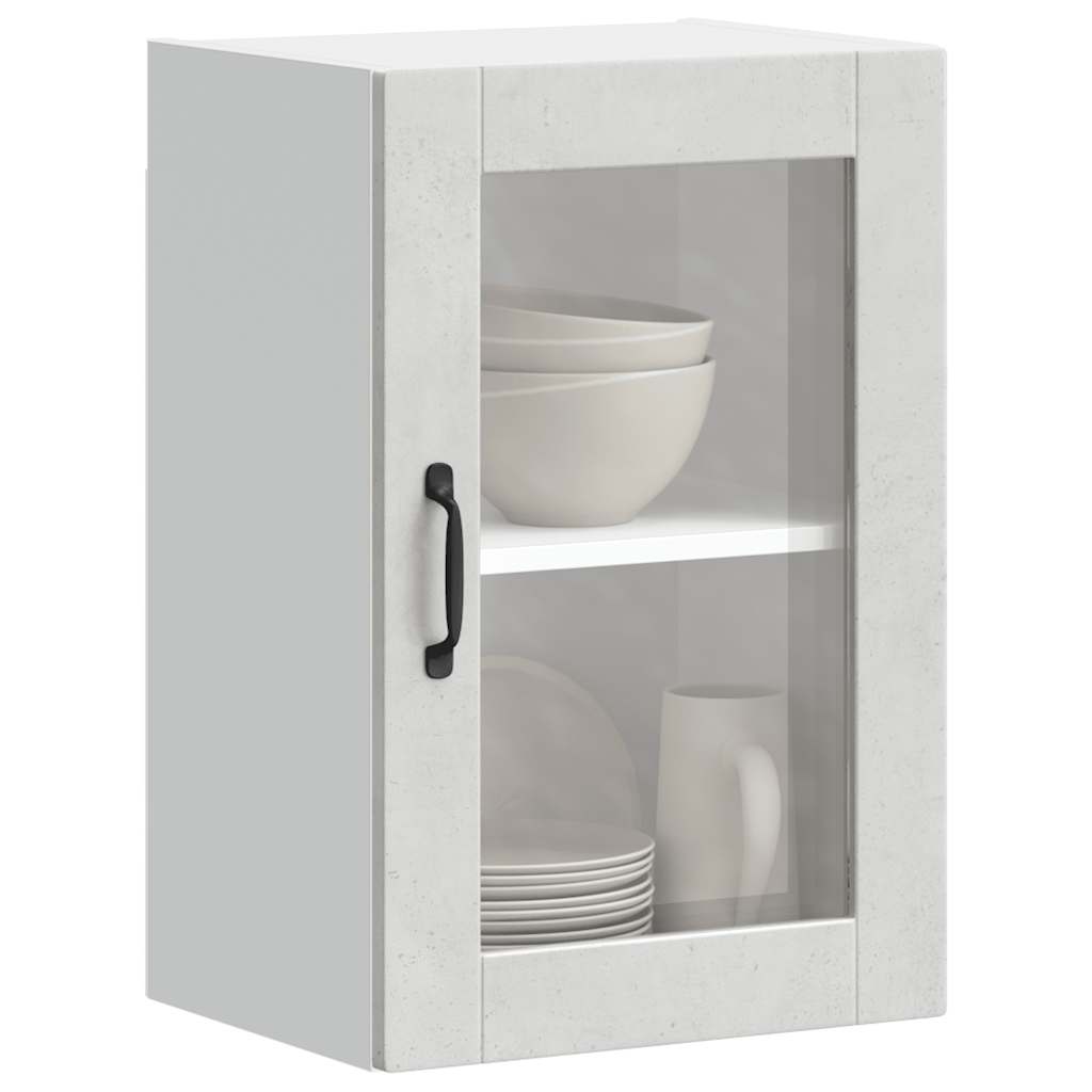 Pensile da Cucina con Porta in Vetro Porto Grigio Cemento