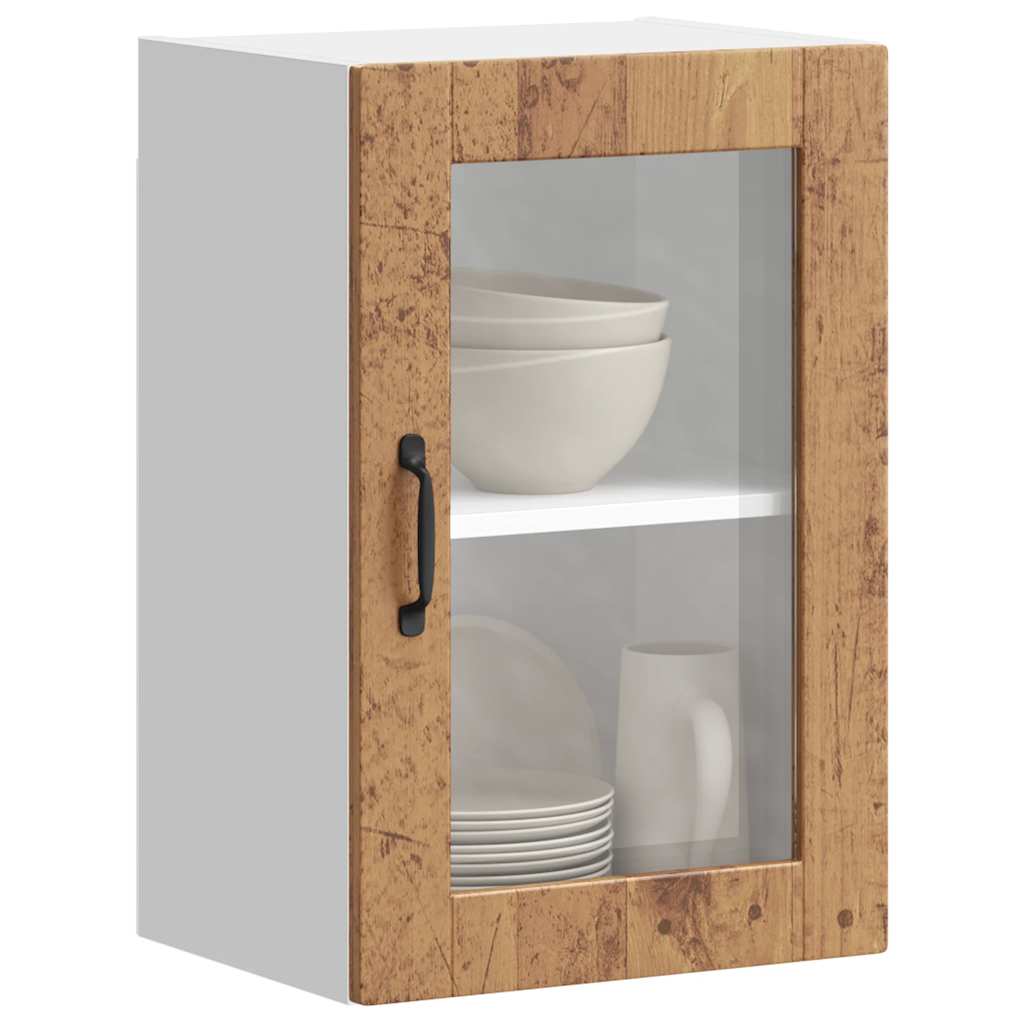 Pensile da Cucina con Porta in Vetro Porto Legno Vecchio