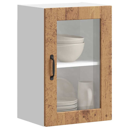 Pensile da Cucina con Porta in Vetro Porto Legno Vecchio