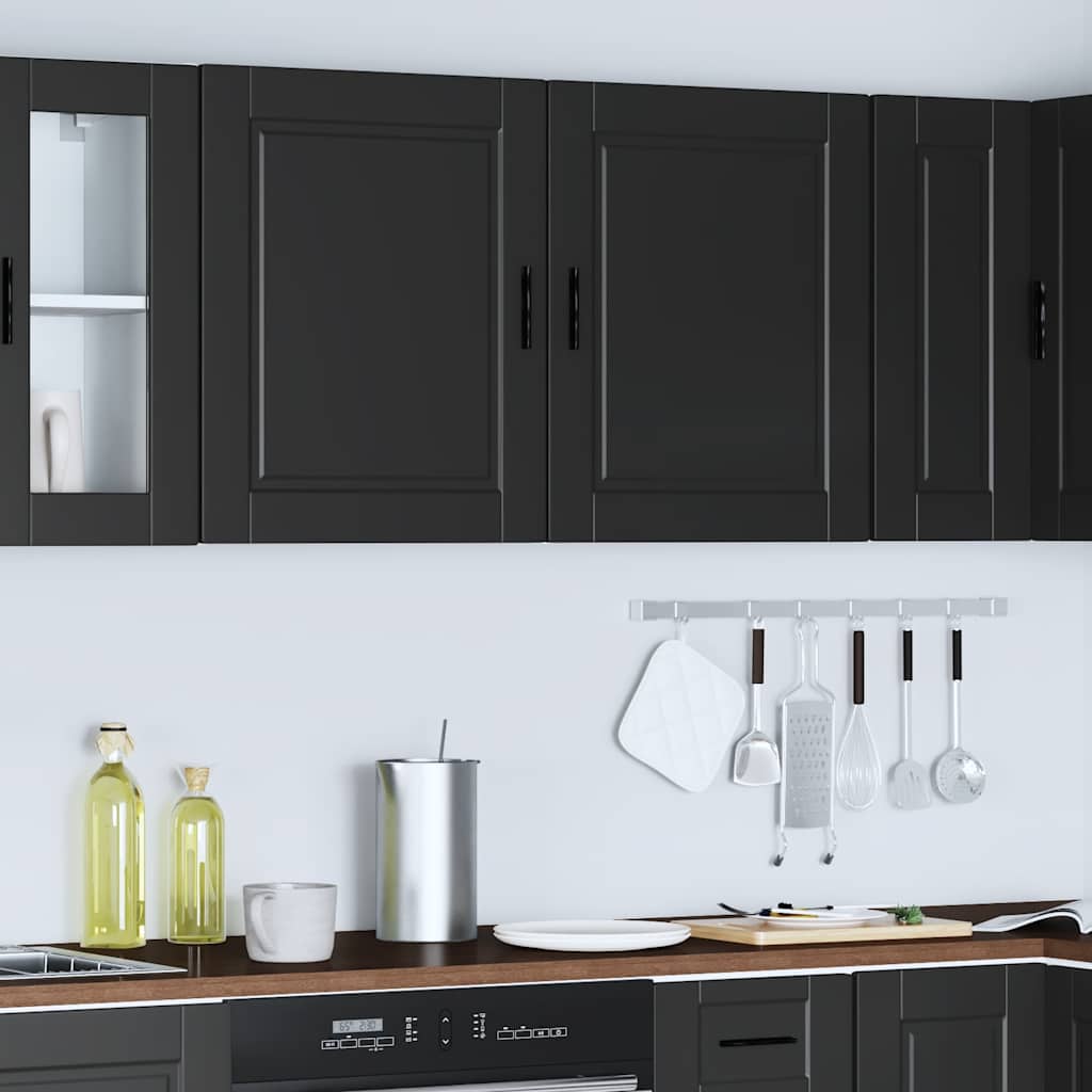 Pensili da Cucina 2 pz Porto Nero in Legno Multistrato