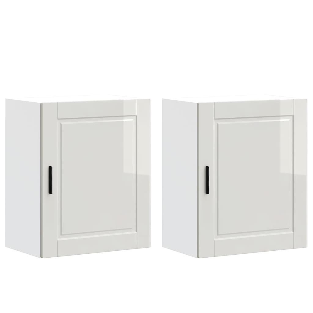 Pensili da Cucina 2 pz Porto Bianco Lucido in Legno Multistrato
