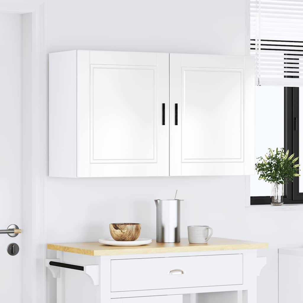 Pensili da Cucina 2 pz Porto Bianco Lucido in Legno Multistrato