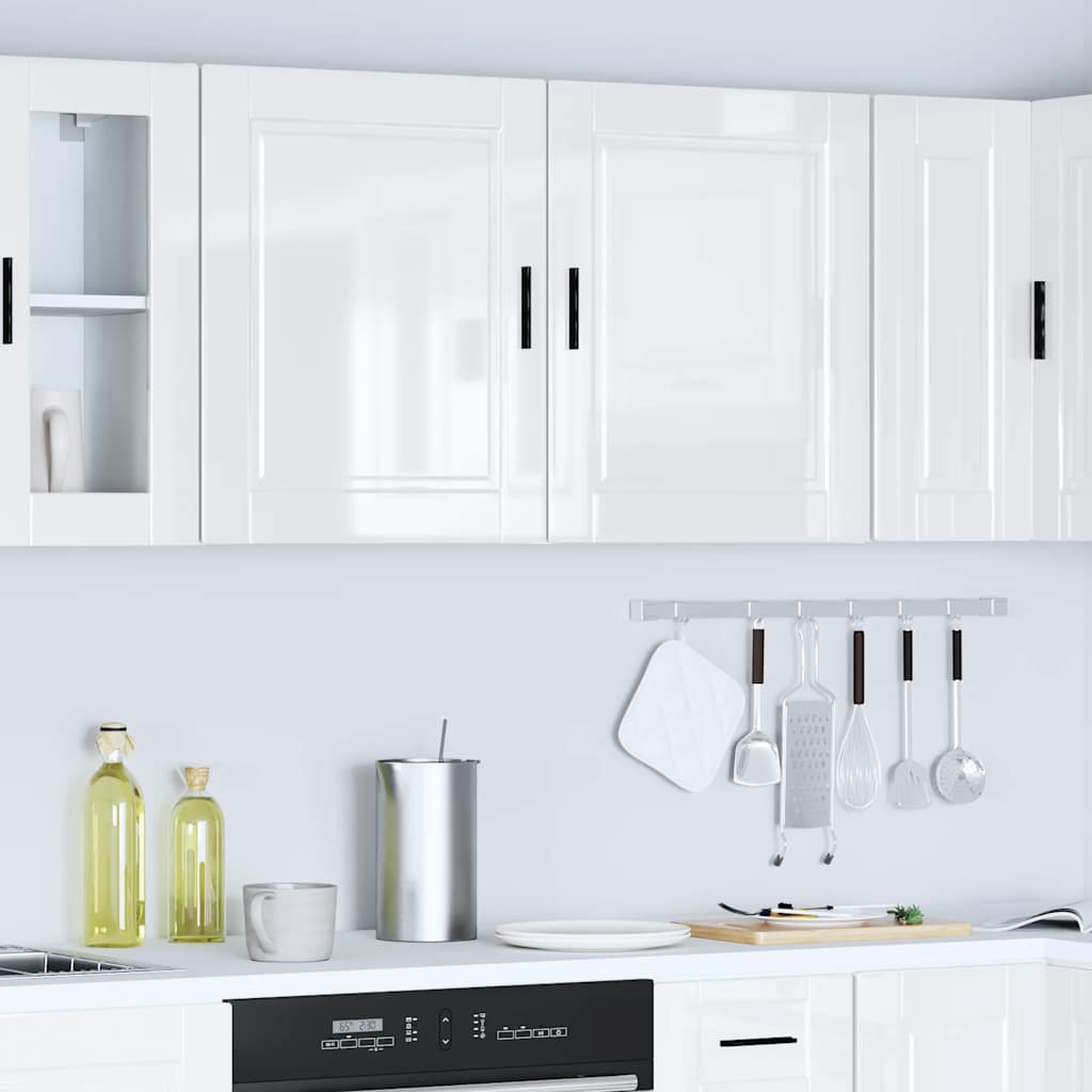 Pensili da Cucina 2 pz Porto Bianco Lucido in Legno Multistrato