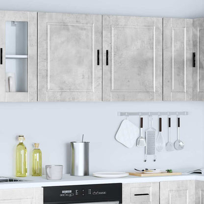Pensili da Cucina 2 pz Porto Grigio Cemento Legno Multistrato