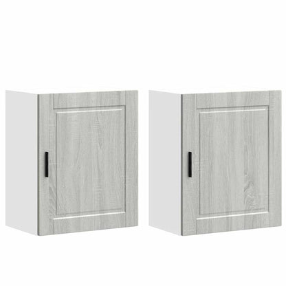 Pensili da Cucina 2 pz Porto Grigio Sonoma in Legno Multistrato