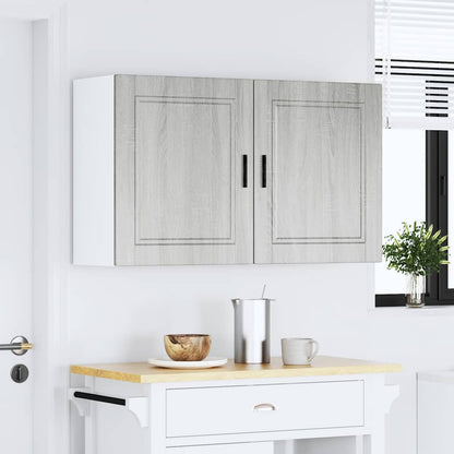 Pensili da Cucina 2 pz Porto Grigio Sonoma in Legno Multistrato