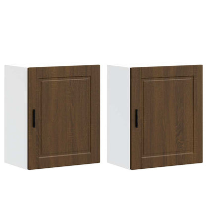 Pensili da Cucina 2 pz Porto Rovere Marrone Legno Multistrato