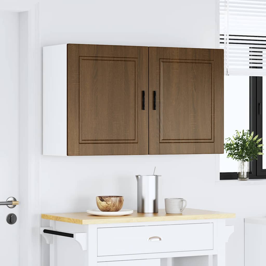 Pensili da Cucina 2 pz Porto Rovere Marrone Legno Multistrato