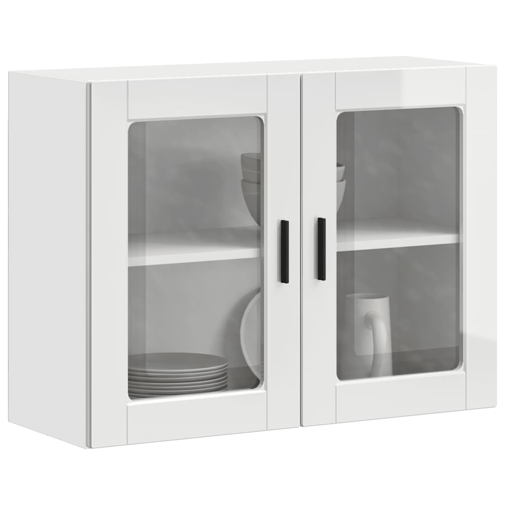 Pensile da Cucina con Porta in Vetro Porto Bianco Lucido