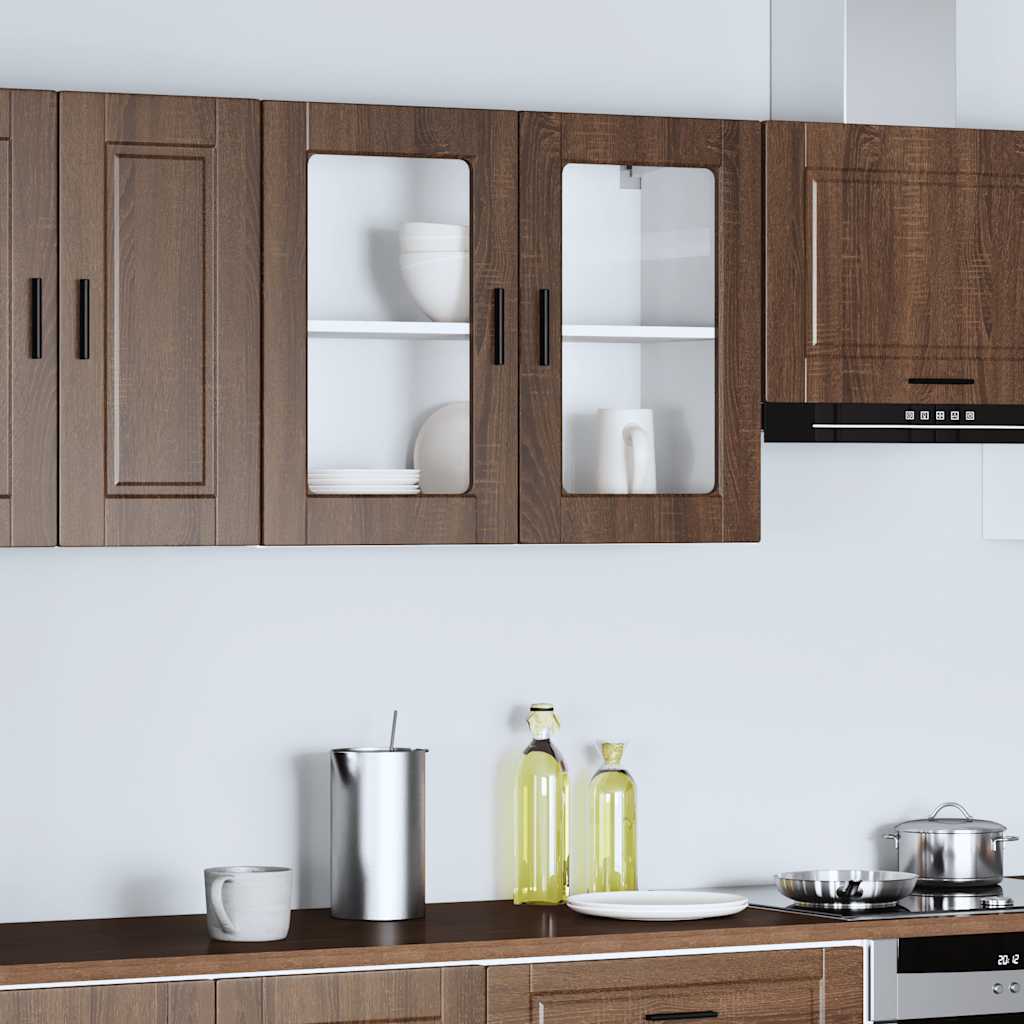 Pensile da Cucina con Porta in Vetro Porto Rovere Marrone