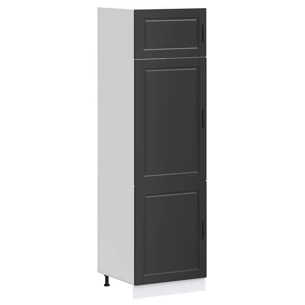 Armadio da Cucina Porto Nero in Legno Multistrato