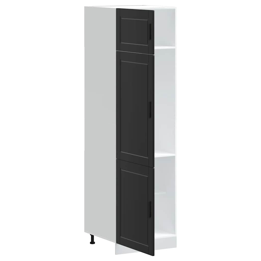 Armadio da Cucina Porto Nero in Legno Multistrato