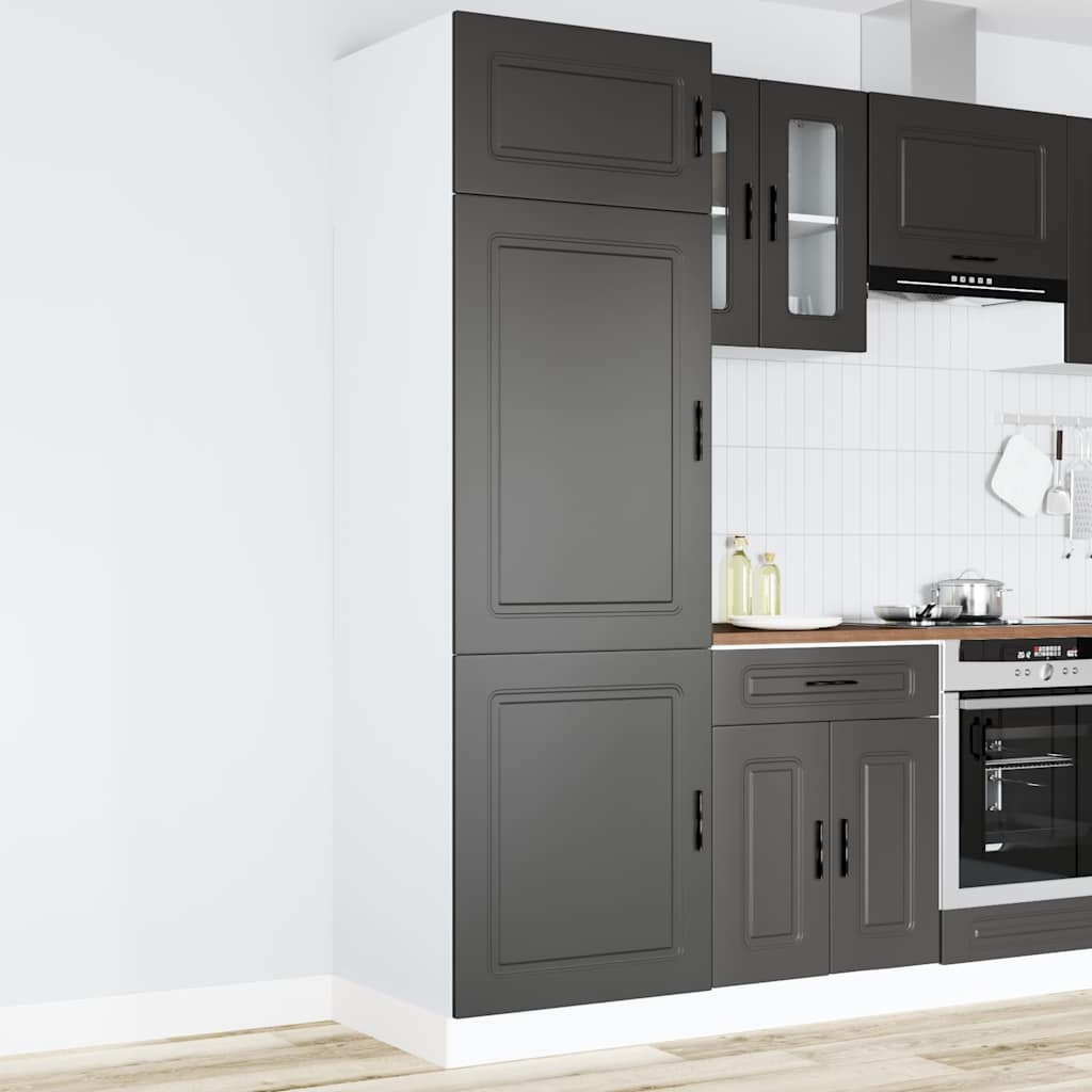 Armadio da Cucina Porto Nero in Legno Multistrato