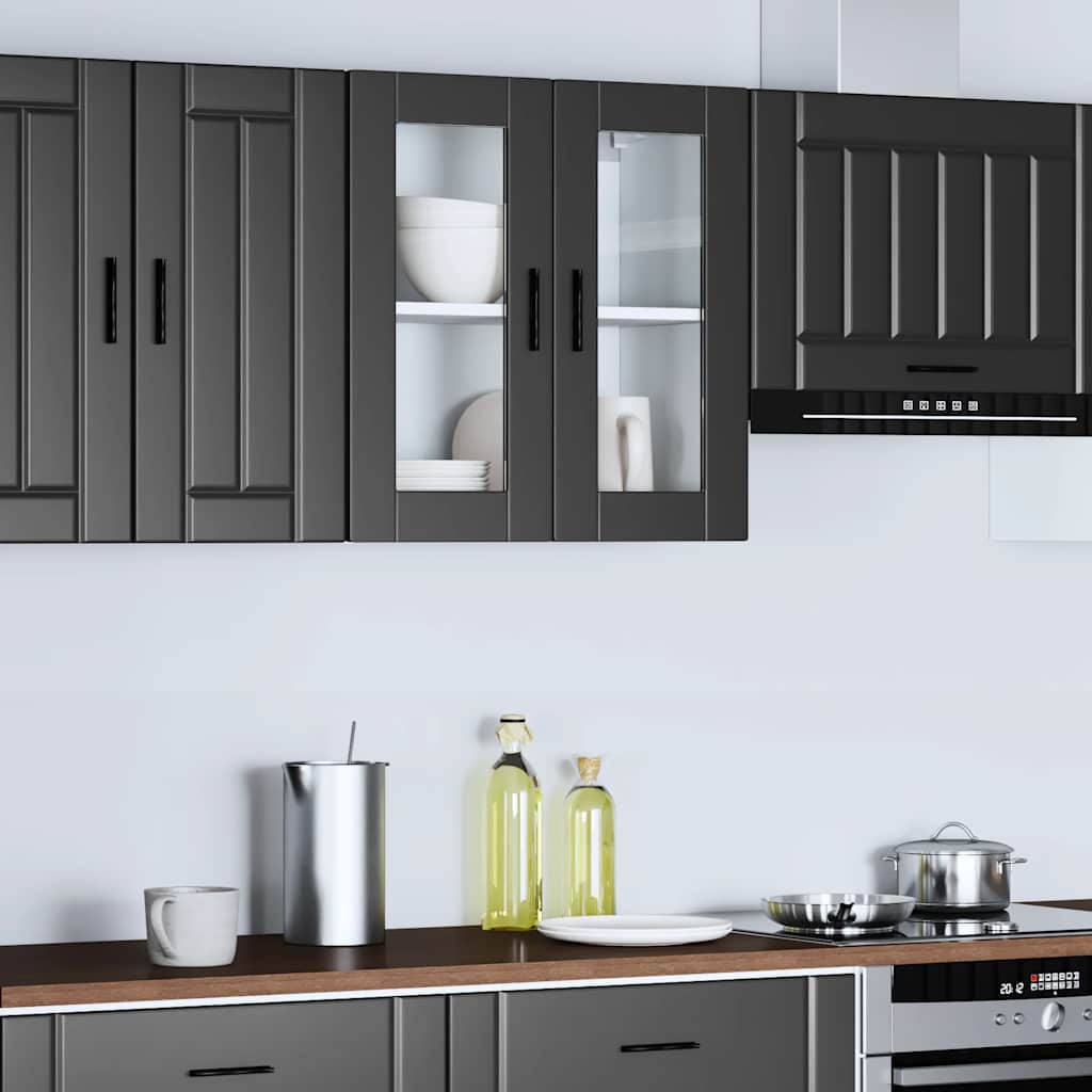 Pensile da Cucina con Porta in Vetro Porto Nero
