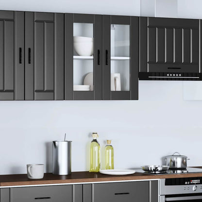Pensile da Cucina con Porta in Vetro Porto Nero