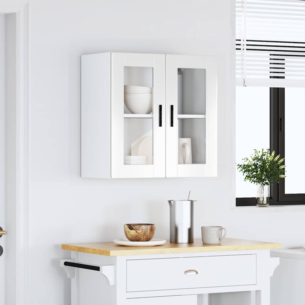 Pensile da Cucina con Porta in Vetro Porto Bianco Lucido