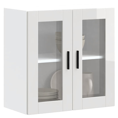 Pensile da Cucina con Porta in Vetro Porto Bianco Lucido