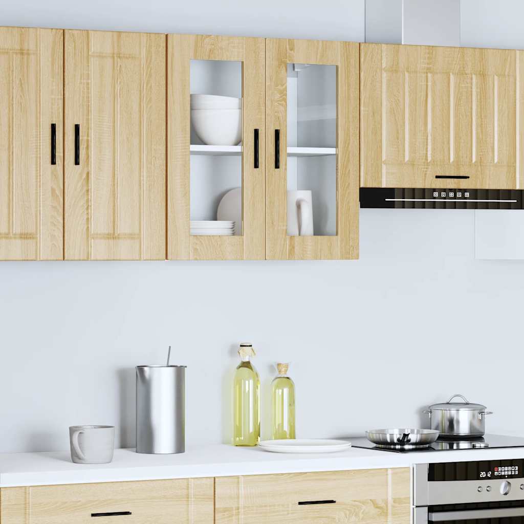 Pensile da Cucina con Porta in Vetro Porto Rovere Sonoma