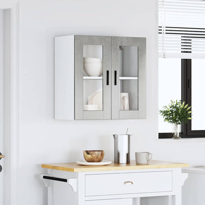Pensile da Cucina con Porta in Vetro Porto Grigio Cemento
