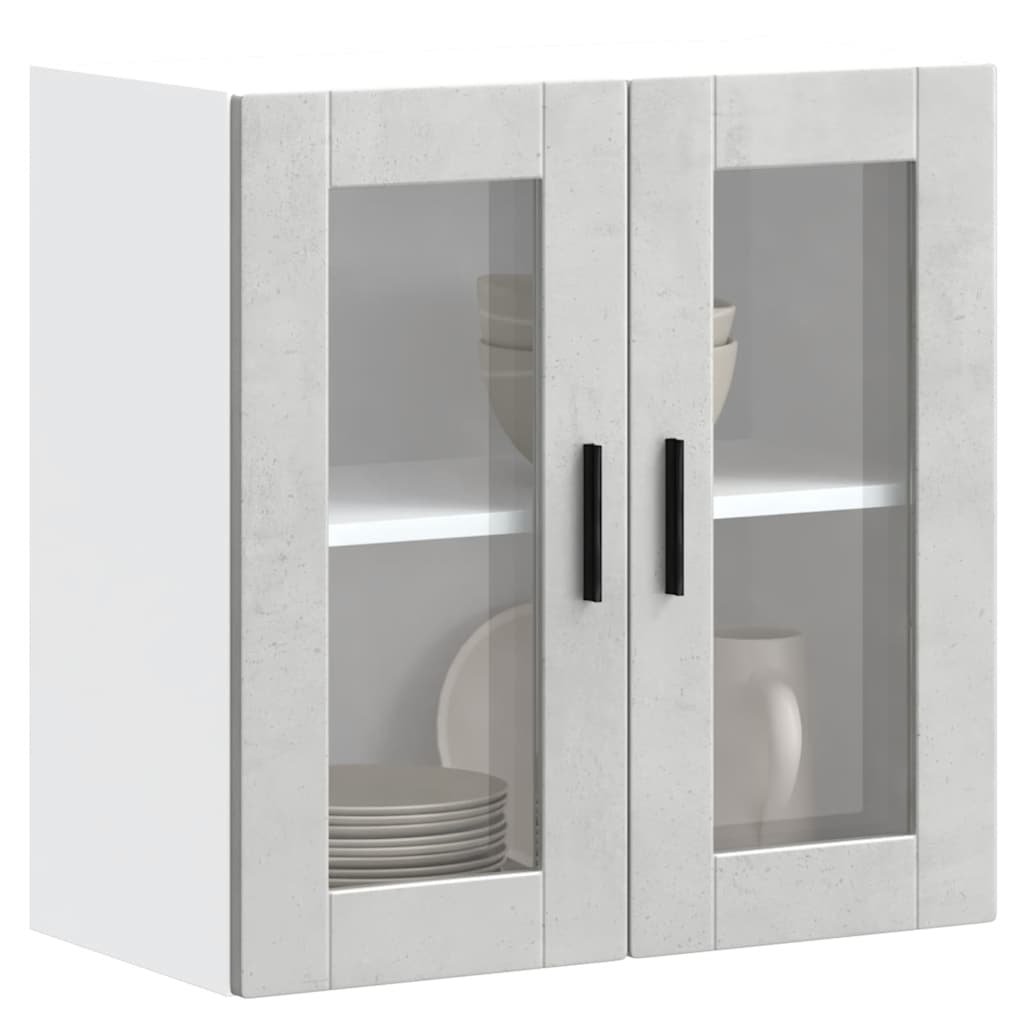 Pensile da Cucina con Porta in Vetro Porto Grigio Cemento
