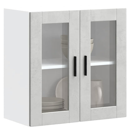 Pensile da Cucina con Porta in Vetro Porto Grigio Cemento