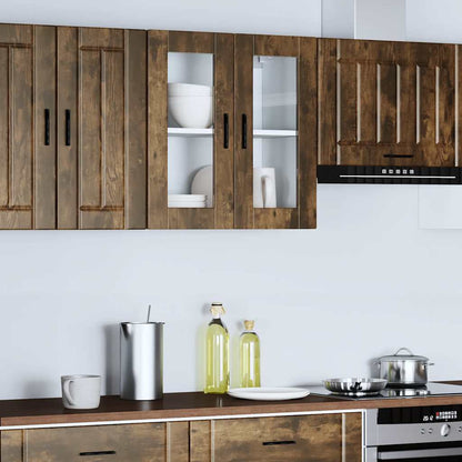 Pensile da Cucina con Porta in Vetro Porto Rovere Fumo