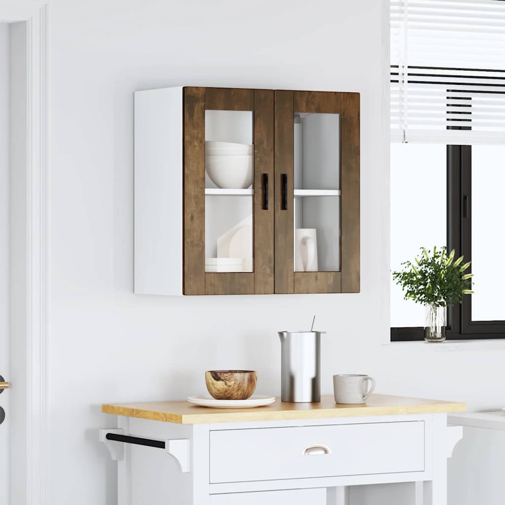 Pensile da Cucina con Porta in Vetro Porto Rovere Fumo