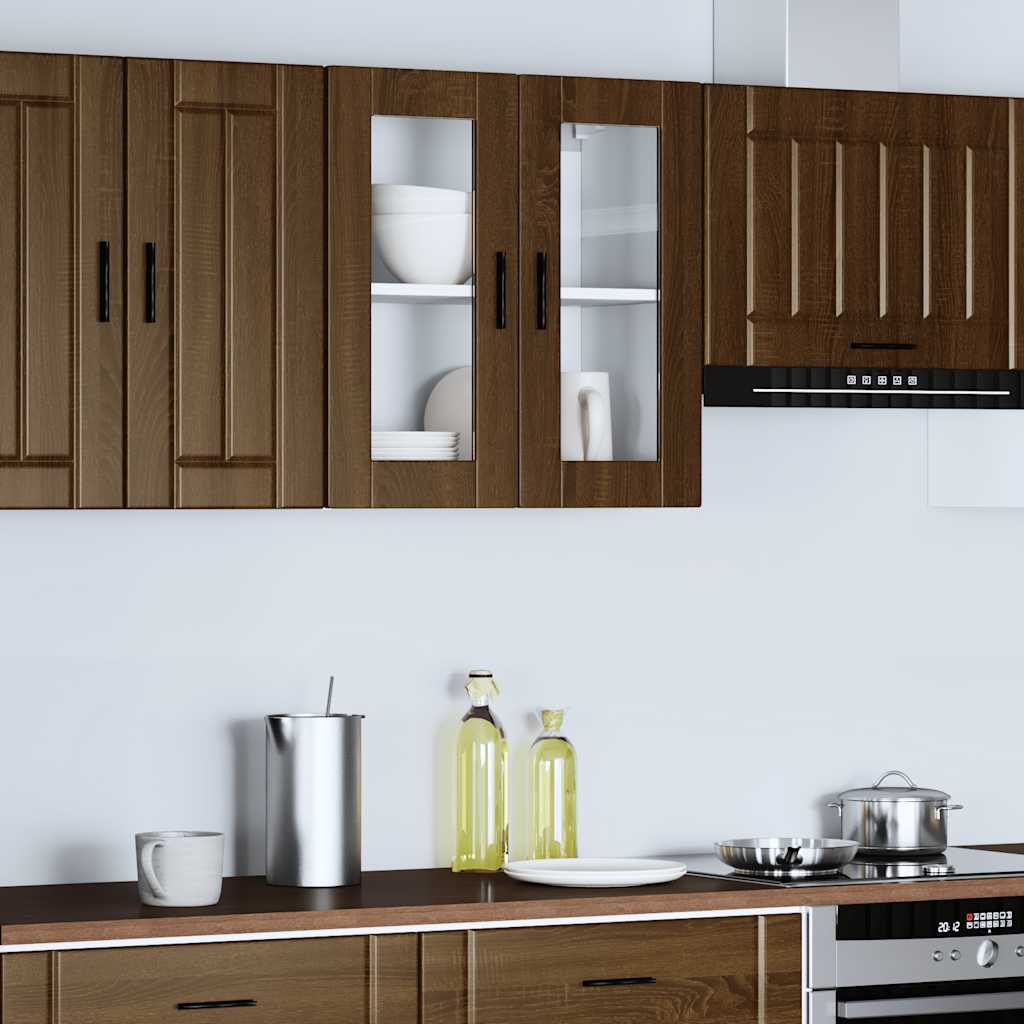Pensile da Cucina con Porta in Vetro Porto Rovere Marrone