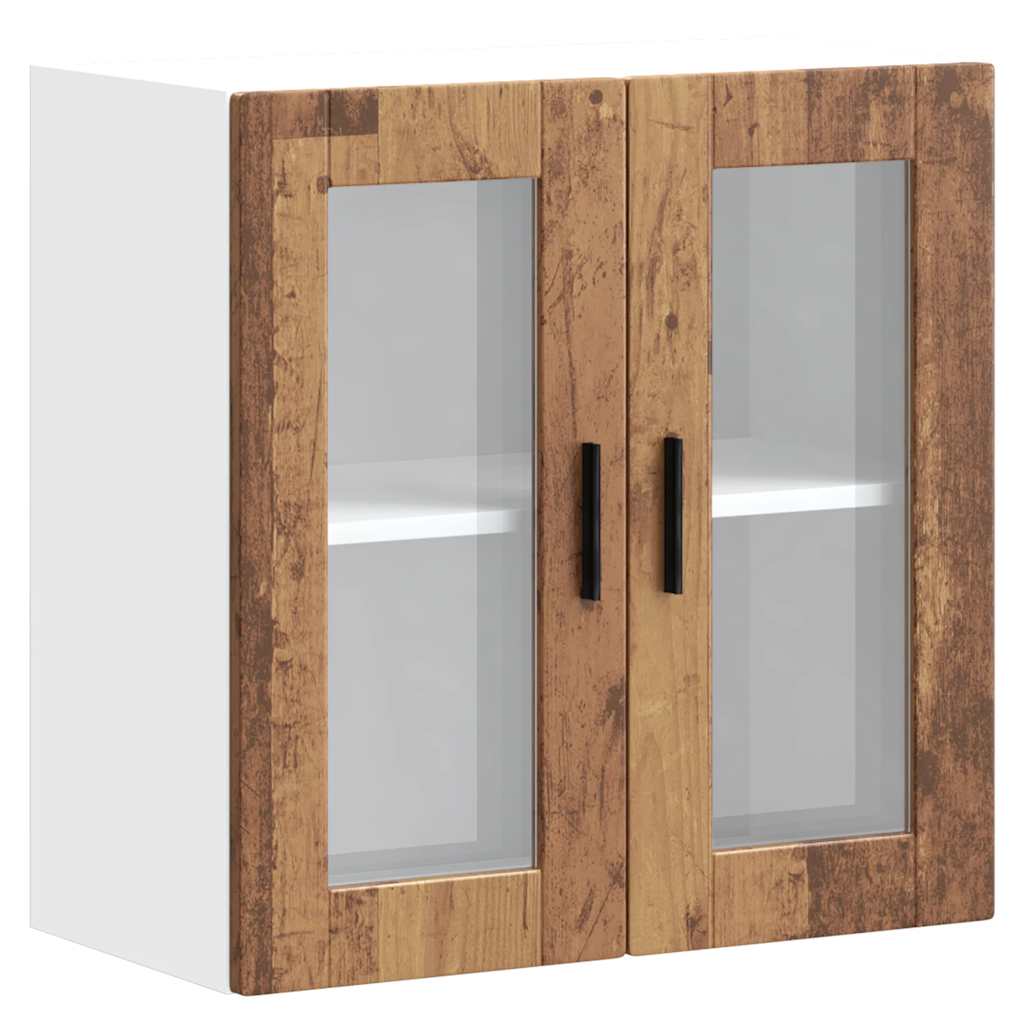 Pensile da Cucina con Porta in Vetro Porto Legno Vecchio