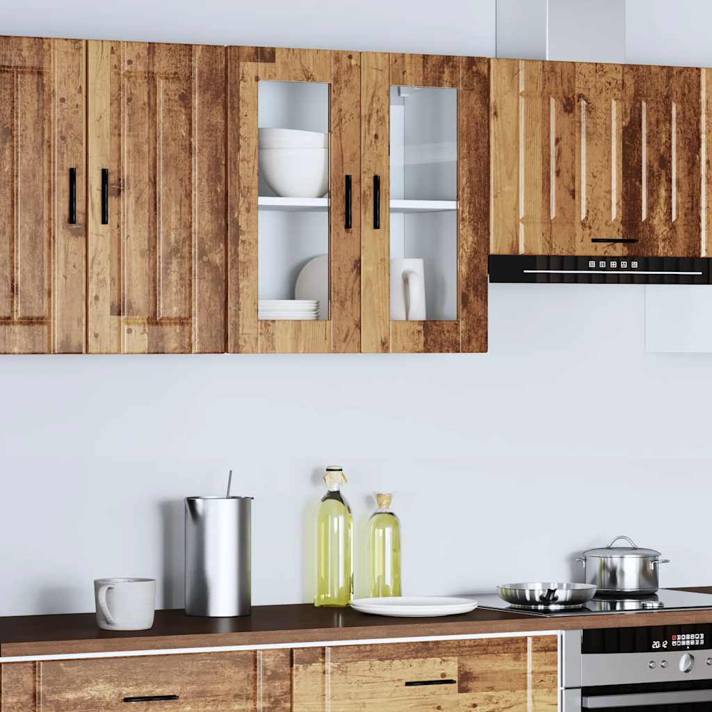 Pensile da Cucina con Porta in Vetro Porto Legno Vecchio