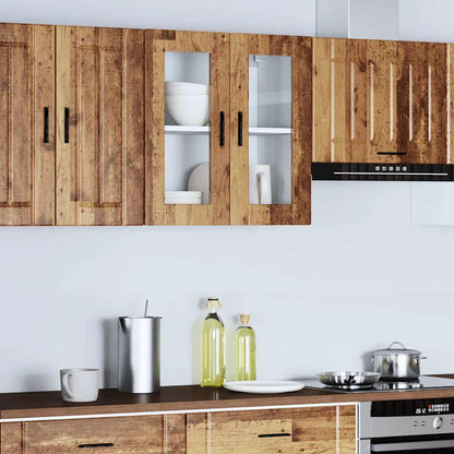 Pensile da Cucina con Porta in Vetro Porto Legno Vecchio