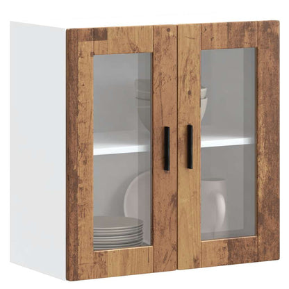 Pensile da Cucina con Porta in Vetro Porto Legno Vecchio