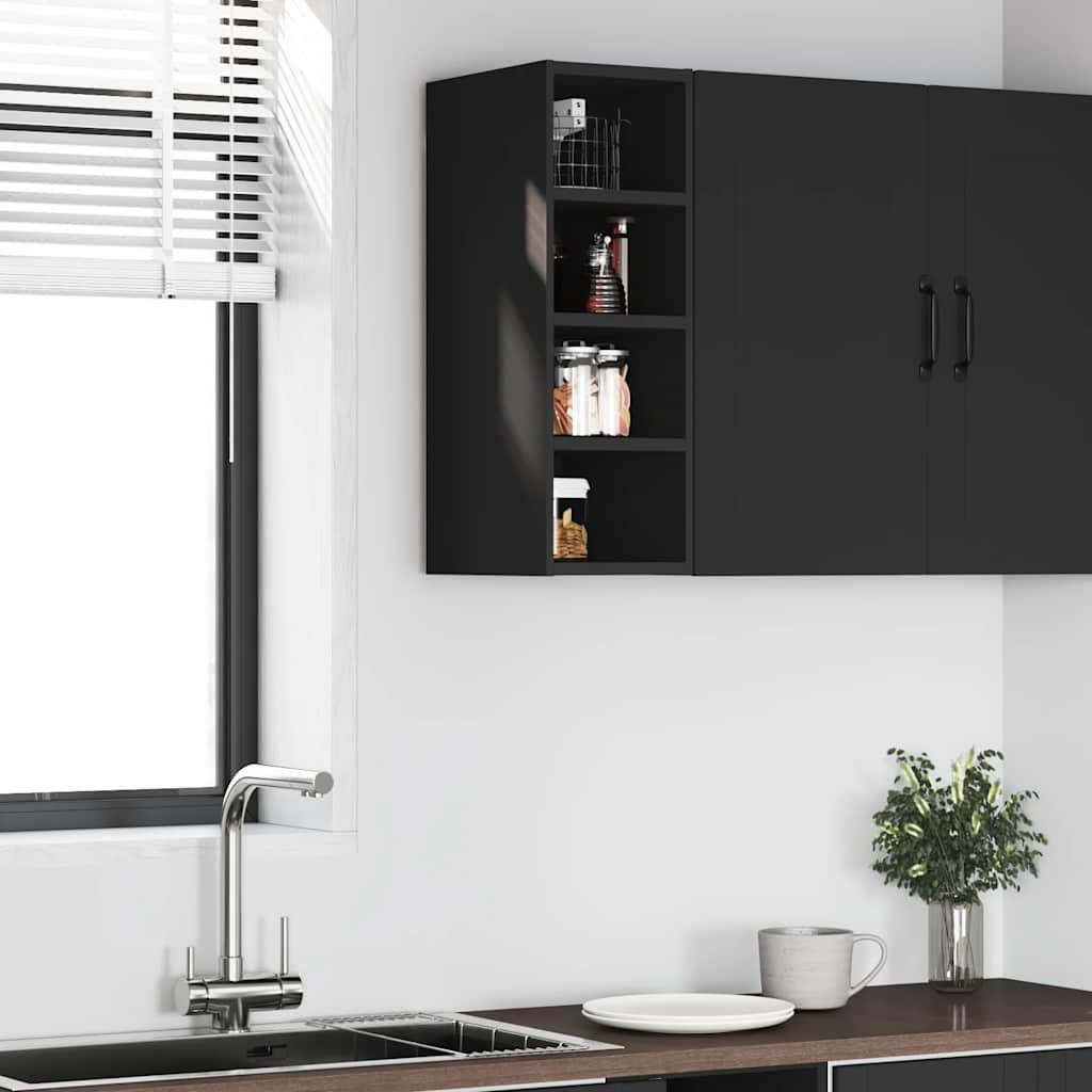 Mobile Pensile Nero 20x29,5x60 cm in Legno Multistrato