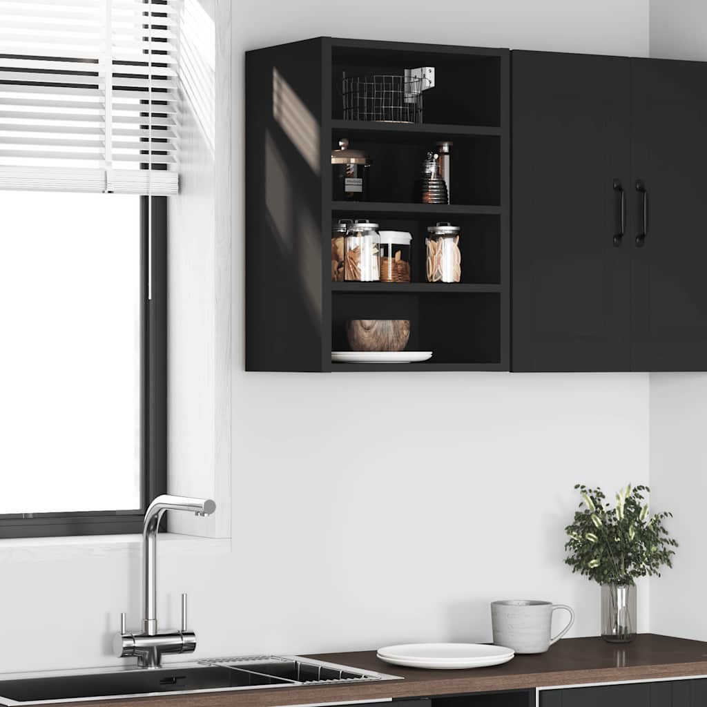 Mobile Pensile Nero 40x29,5x60 cm in Legno Multistrato