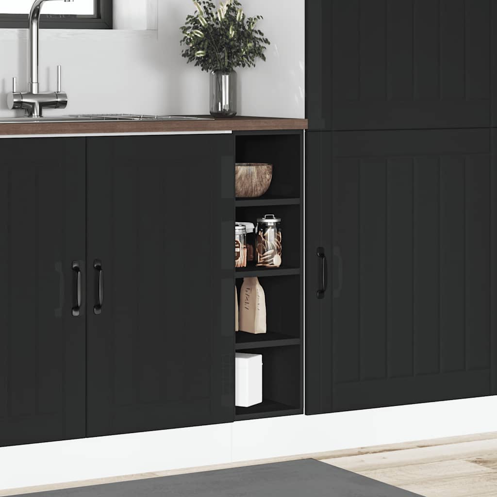 Armadio Inferiore Nero 20x44,5x81,5 cm in Legno Multistrato