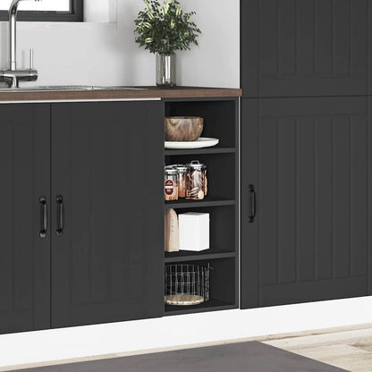 Armadio Inferiore Nero 30x44,5x81,5 cm in Legno Multistrato