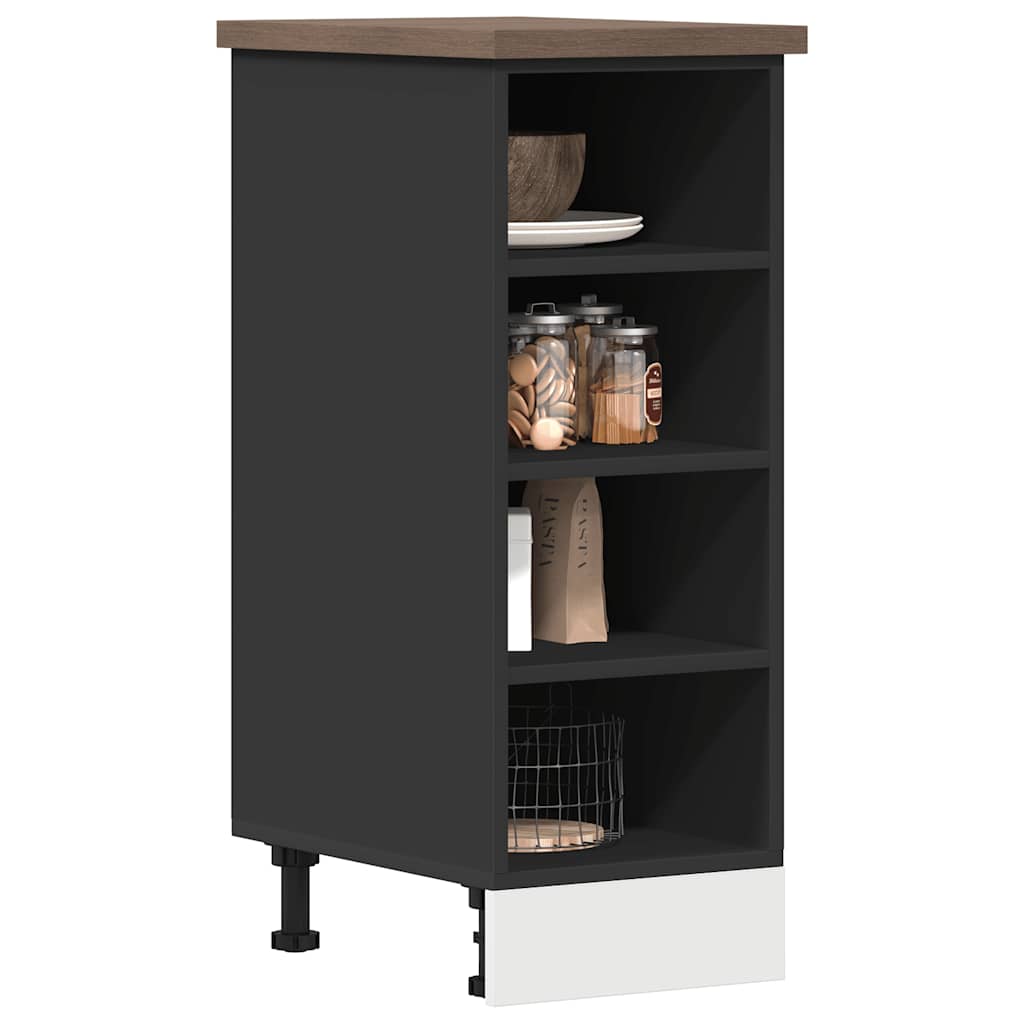 Armadio Inferiore Nero 30x44,5x81,5 cm in Legno Multistrato