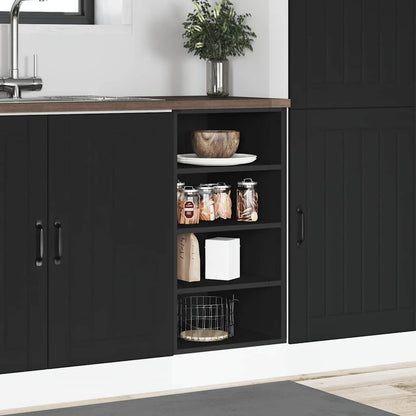 Armadio Inferiore Nero 40x44,5x81,5 cm in Legno Multistrato