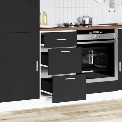 Armadio Inferiore Nero 40x46x81,5 cm in Legno Multistrato
