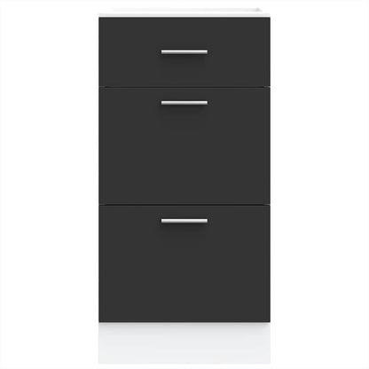 Armadio Inferiore Nero 40x46x81,5 cm in Legno Multistrato