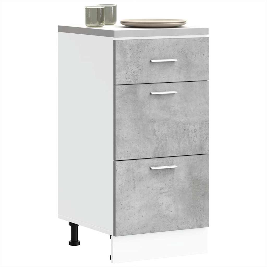 Armadio Inferiore Grigio Cemento 40x46x81,5cm Legno Multistrato