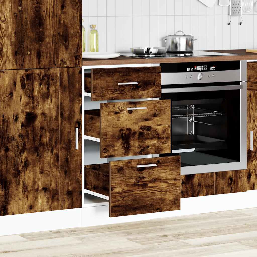 Armadio Inferiore Rovere Fumo 40x46x81,5cm in Legno Multistrato