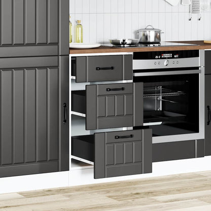 Mobiletto da cucina "Lucca" Nero in legno ingegnerizzato