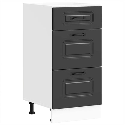 Mobiletto da cucina "Kalmar" Nero in legno ingegnerizzato