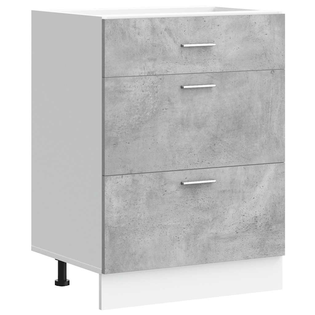 Base da Cucina Grigio Cemento in Legno Multistrato