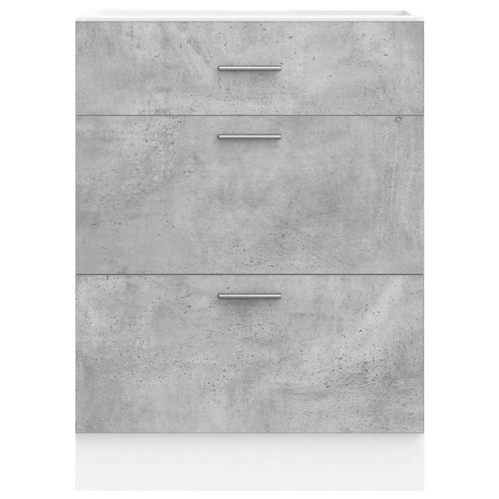 Base da Cucina Grigio Cemento in Legno Multistrato