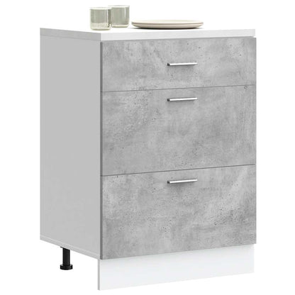 Base da Cucina Grigio Cemento in Legno Multistrato